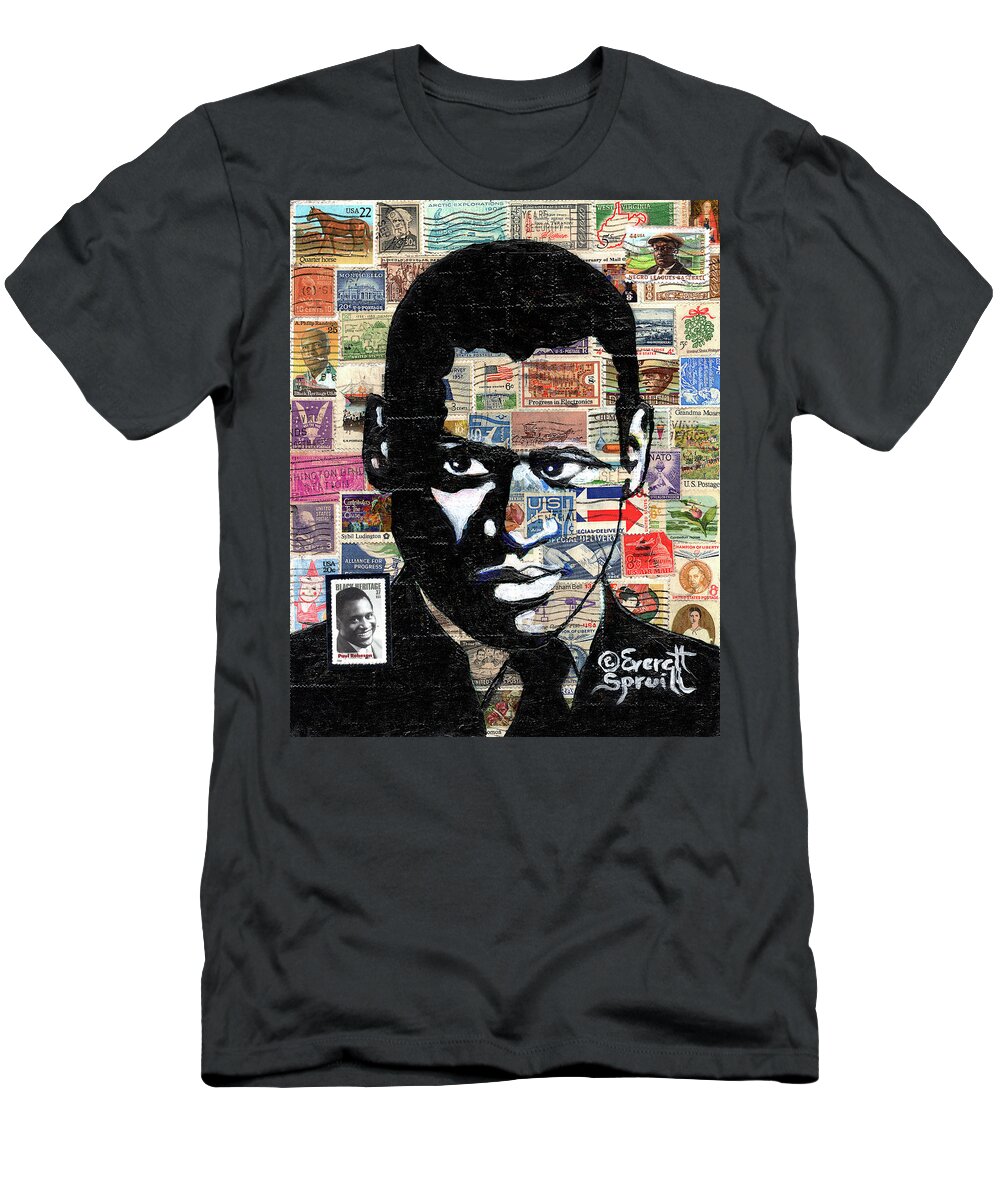 Paul Robeson T-Shirt featuring the mixed media Paul Robeson by Everett Spruill