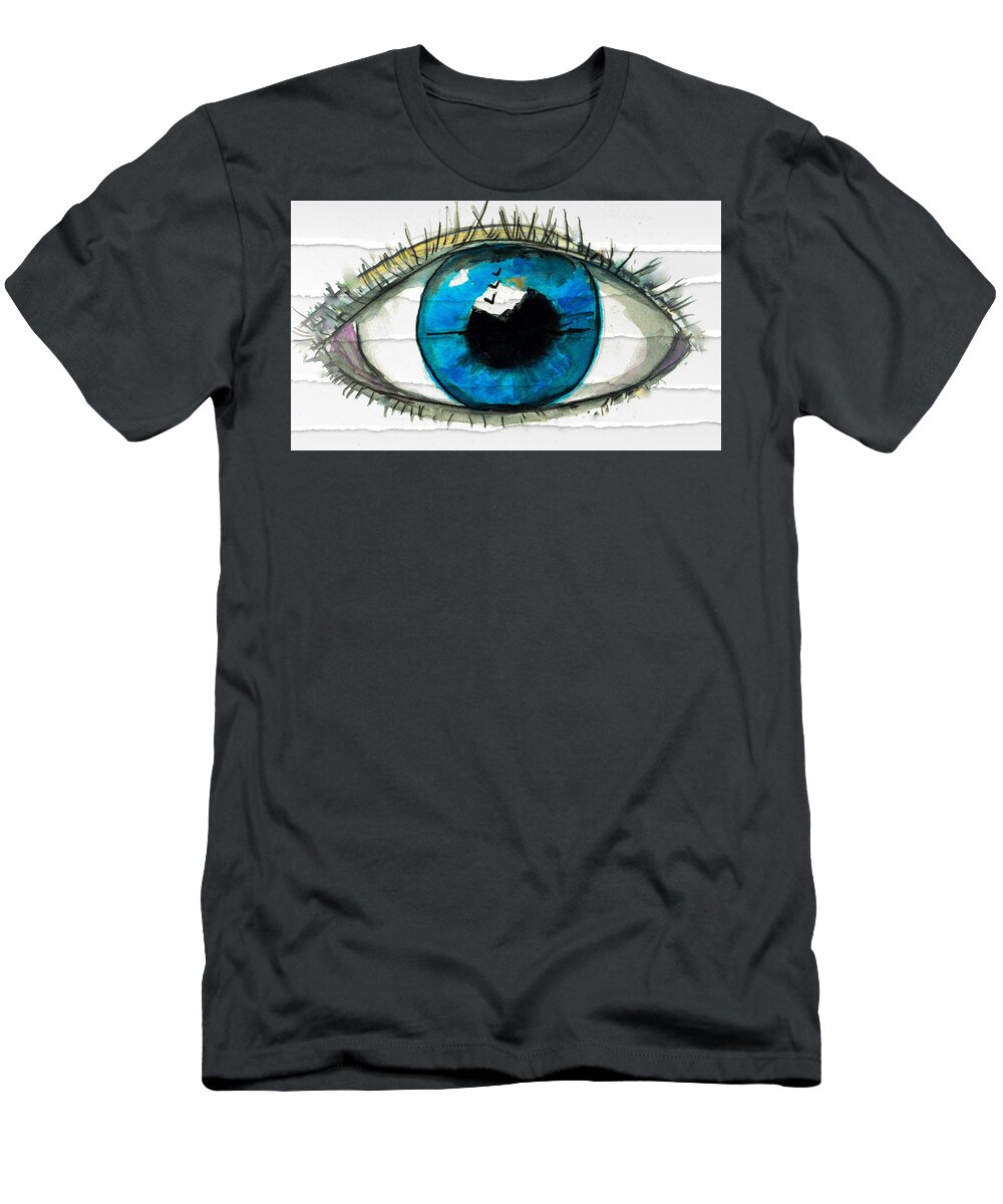Eye T-Shirt featuring the painting Peace of Mind by Eileen Backman