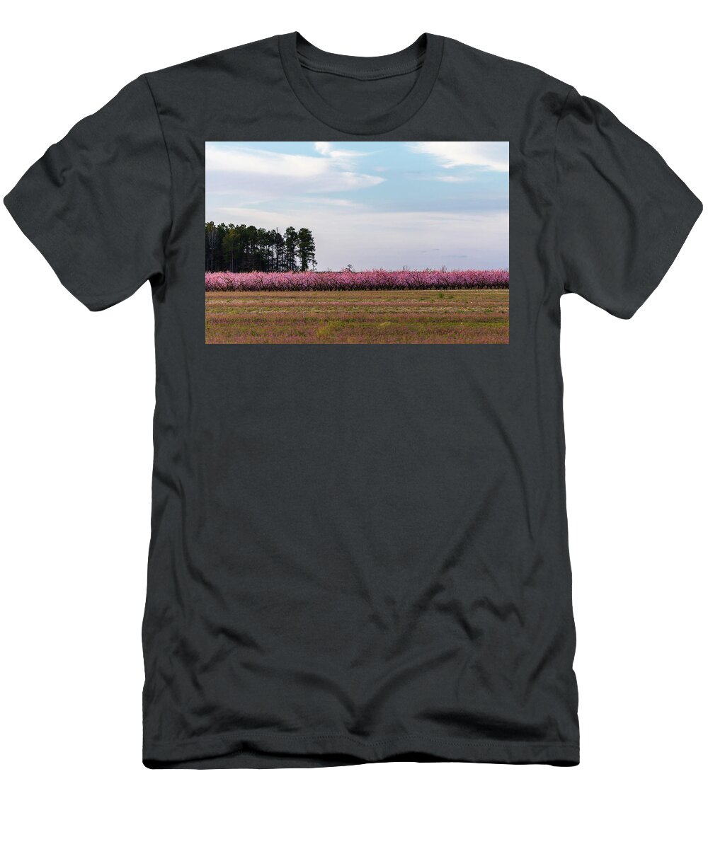 2021 T-Shirt featuring the photograph Peach Trees by Charles Hite