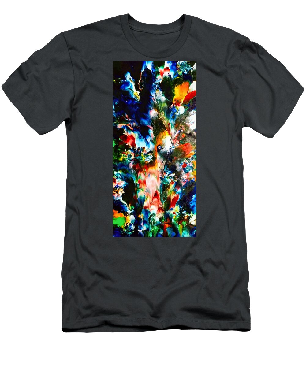 Peacock T-Shirt featuring the painting Peacock by Anna Adams