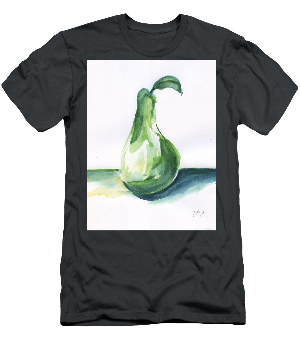 Pear Abstract T-Shirt featuring the painting Pear Abstract by Frank Bright