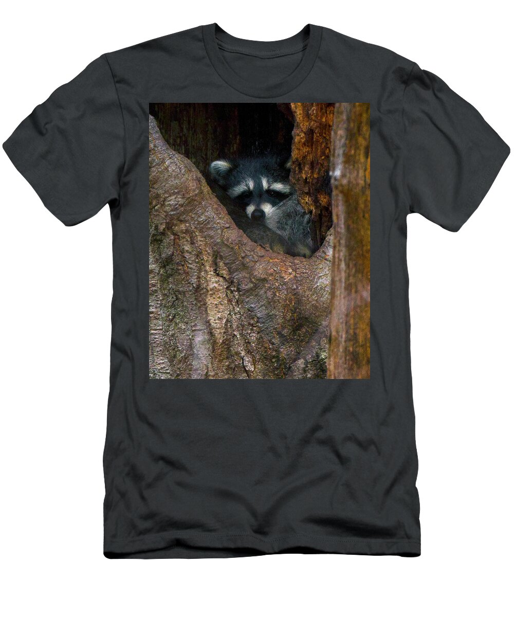 Wildlife Photography T-Shirt featuring the photograph Peek a Boo by Timothy McIntyre