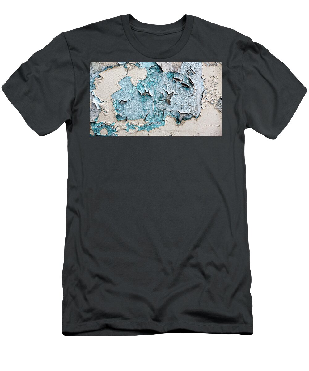 Peeling Paint Antigua Blue Off-white T-Shirt featuring the photograph Peeling Paint in Antigua by David Morehead