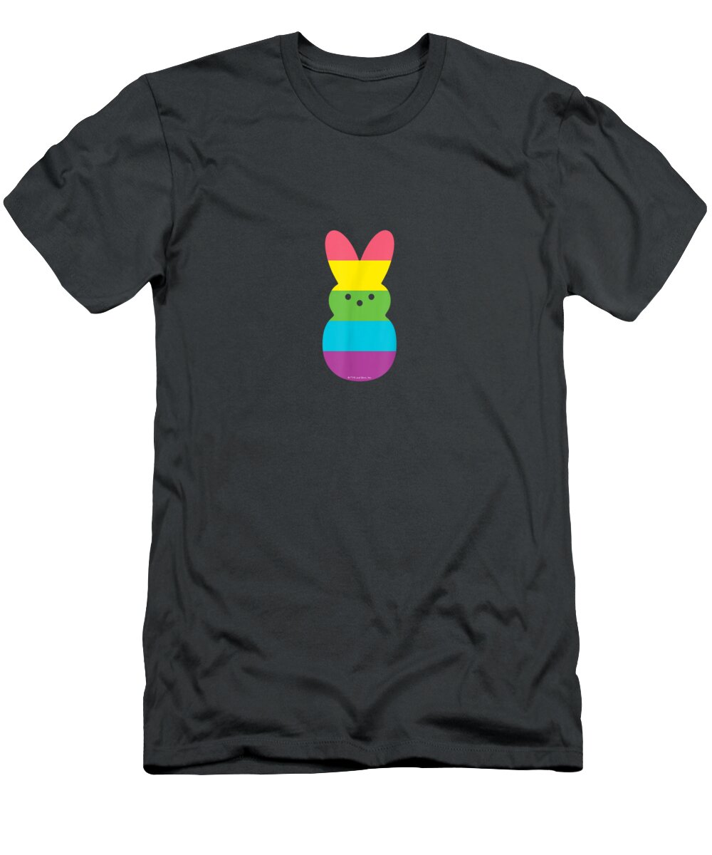 Peeps Rainbow Striped Bunny Peep T-Shirt featuring the digital art Peeps Rainbow Striped Bunny Peep by Remi MollyM