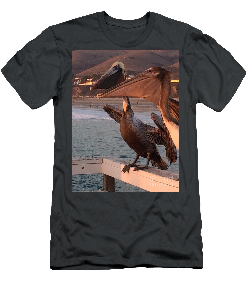Pelican T-Shirt featuring the photograph Pelicans Express It by Doug Gist