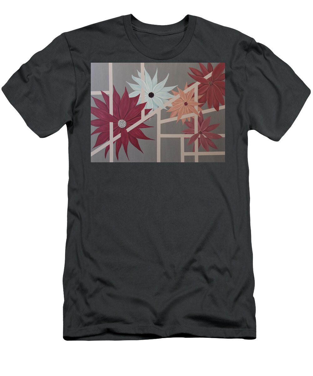 Flowers T-Shirt featuring the painting Petal Prison by Berlynn