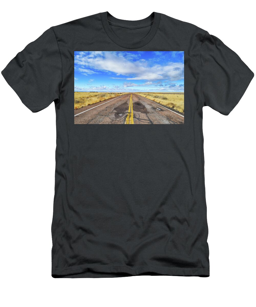 Petrified Forest National Park T-Shirt featuring the photograph Petrified Forest National Park Road Color by Kyle Hanson