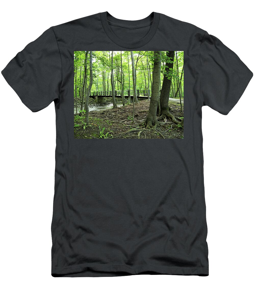 Spring T-Shirt featuring the photograph Petrifying Springs Bridge I by Scott Olsen