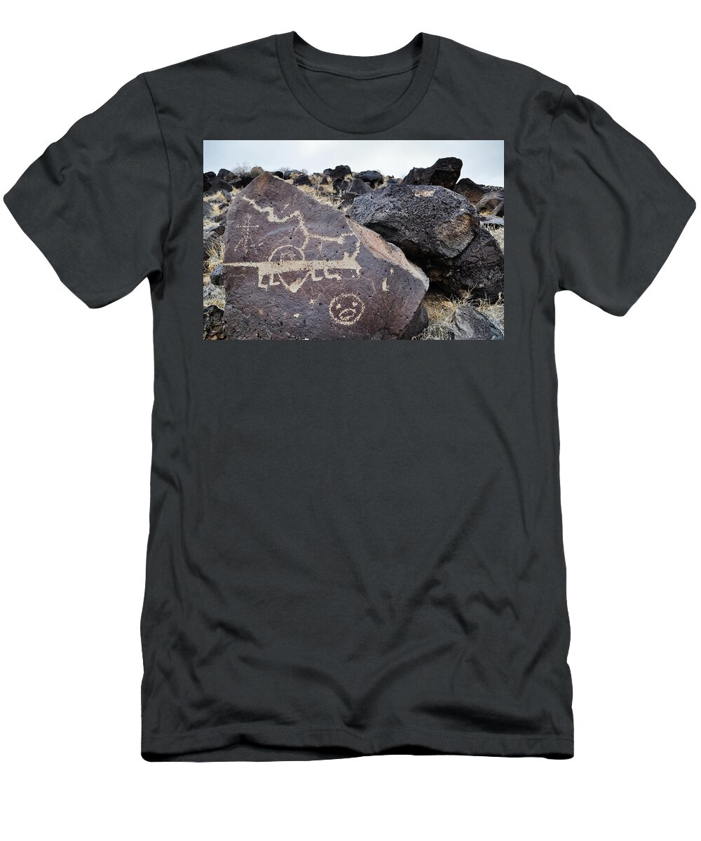 Petroglyph National Monument T-Shirt featuring the photograph Petroglyph Monument Animal by Kyle Hanson