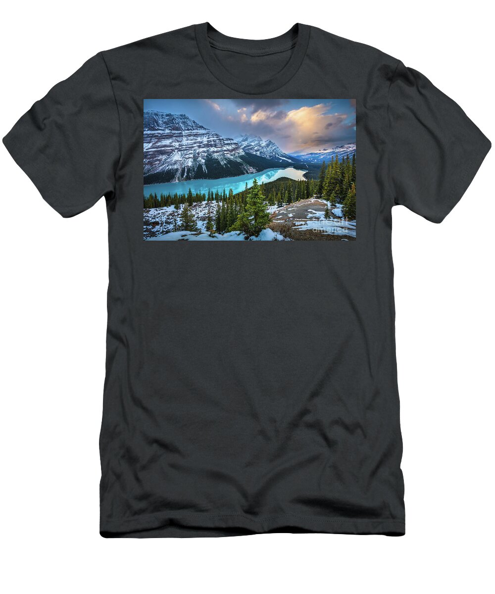 Alberta T-Shirt featuring the photograph Peyto Lake Winter by Inge Johnsson