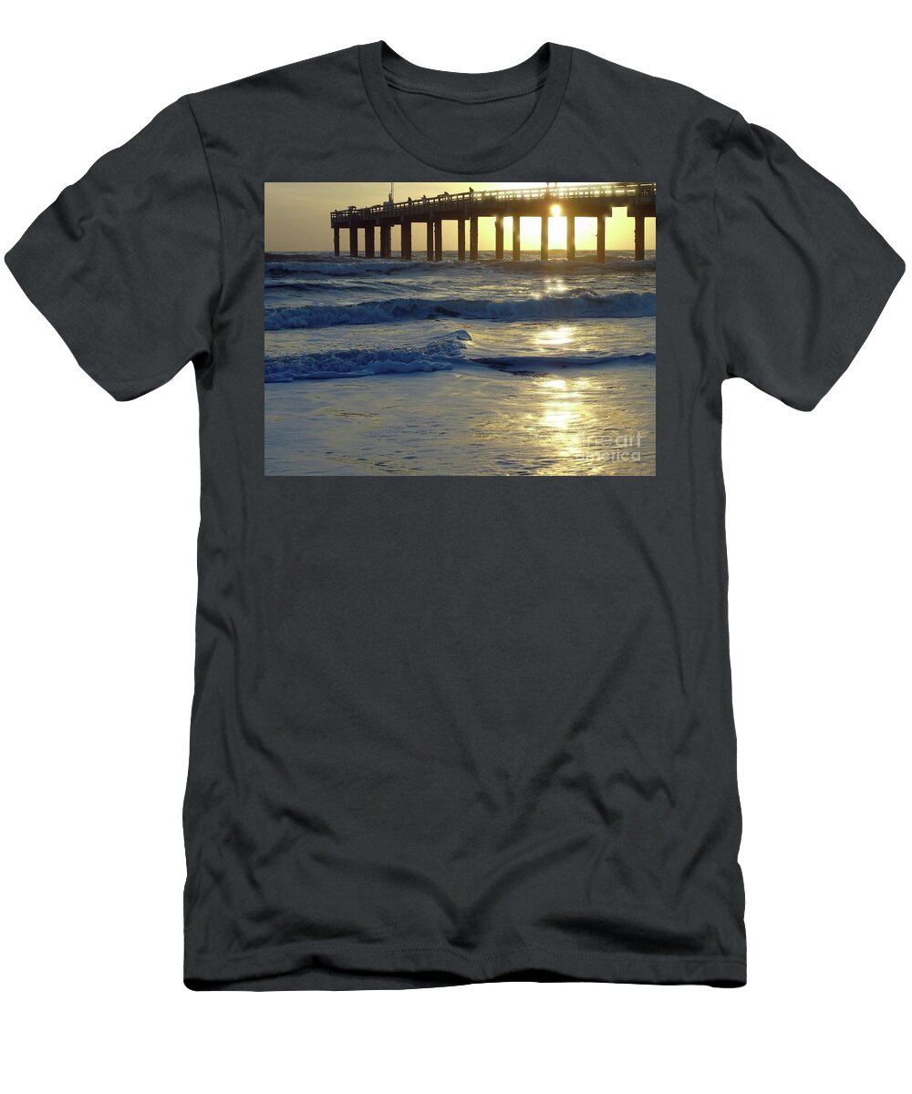 St Augustine T-Shirt featuring the photograph Pier Sunrise Reflections by D Hackett