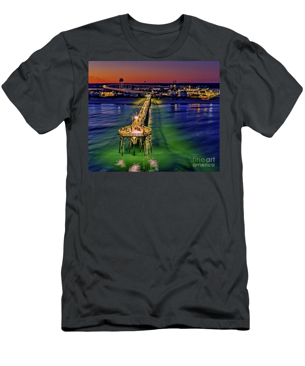 Sunset T-Shirt featuring the photograph Pierview by DJA Images