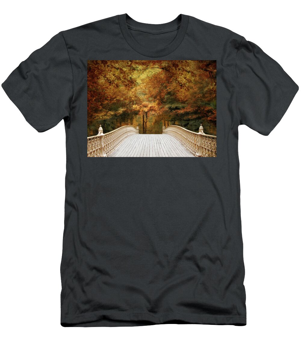 New York T-Shirt featuring the photograph Pine Bank Autumn by Jessica Jenney