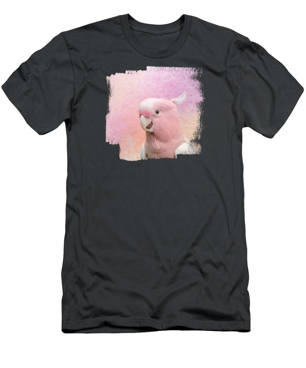 Pink Cockatoo T-Shirt featuring the mixed media Pink Cockatoo 01 by Elisabeth Lucas