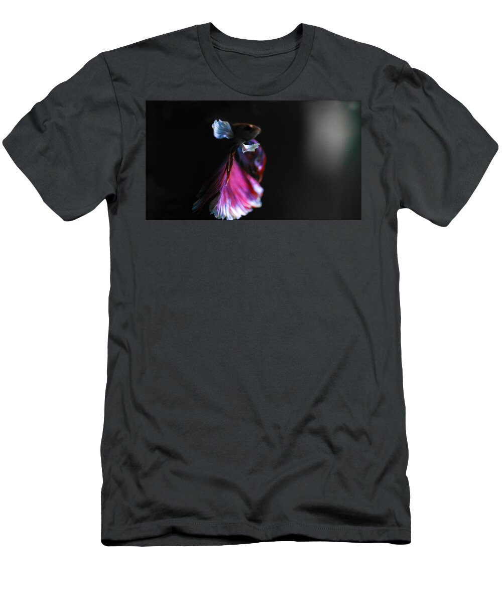 Betta T-Shirt featuring the photograph Pink Elephant Ear Betta by Jennifer Gaida