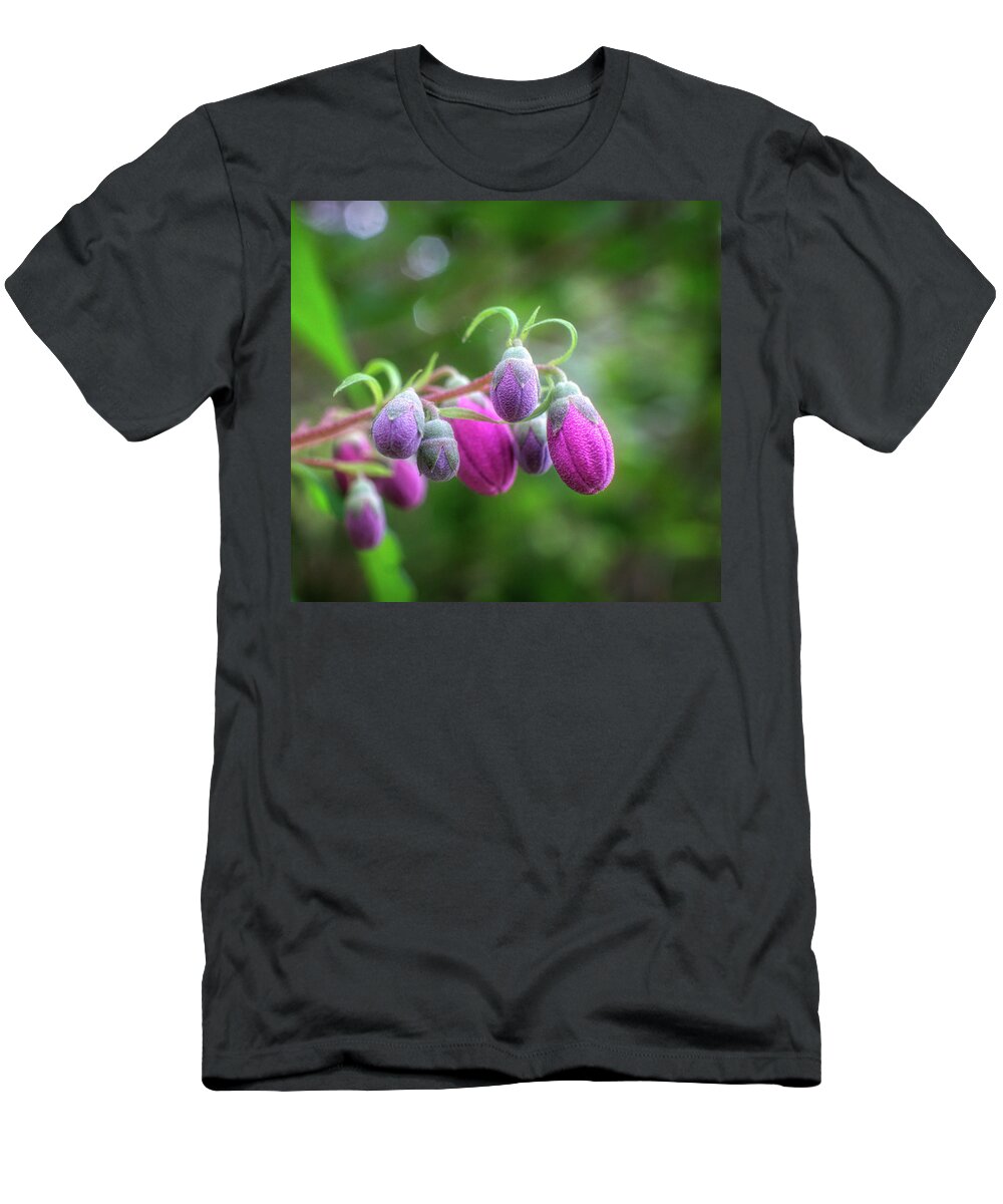 Pink Floral Macro T-Shirt featuring the photograph Pink floral Macro by Lilia S