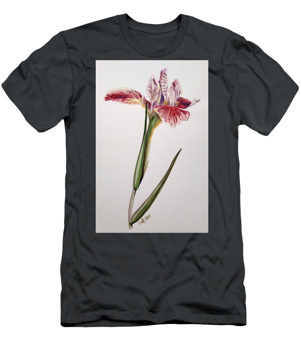 Flower T-Shirt featuring the painting Pink Orchid by George Cret