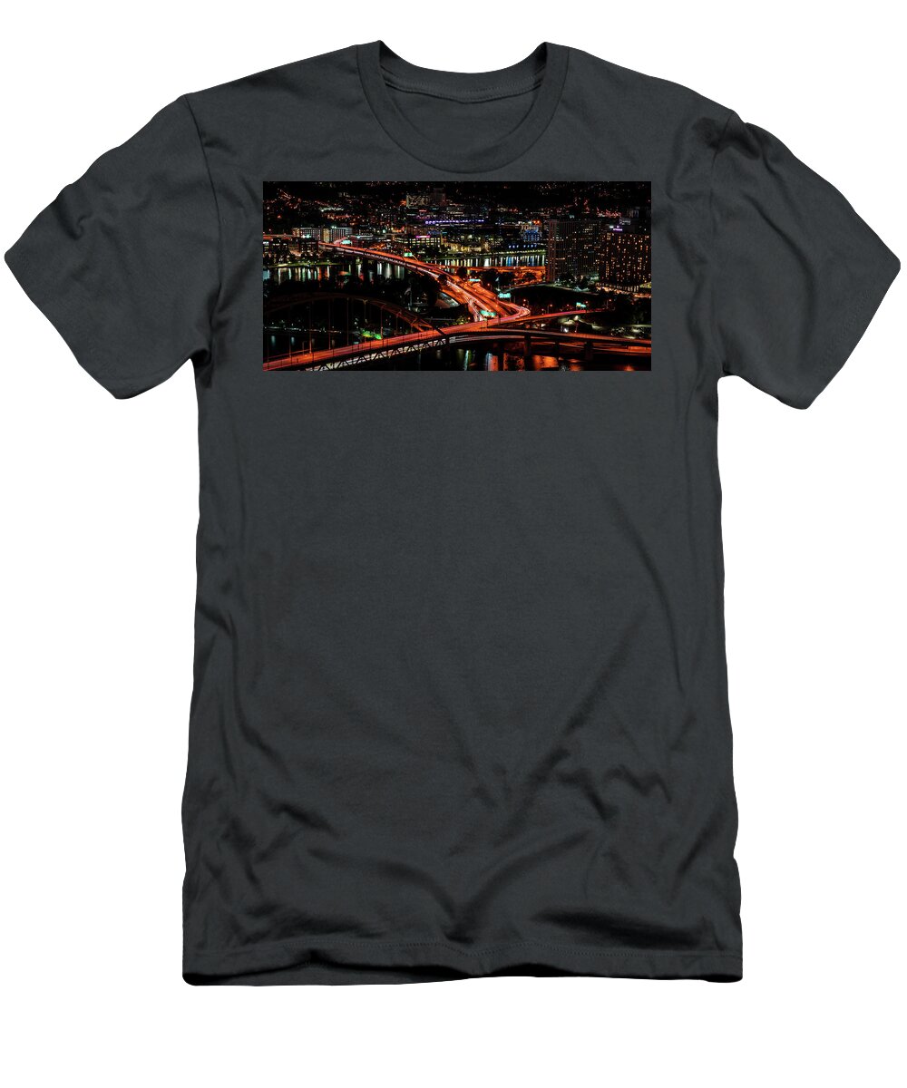 Pittsburgh Traffic T-Shirt featuring the photograph Pittsburgh Traffic by Dan Sproul