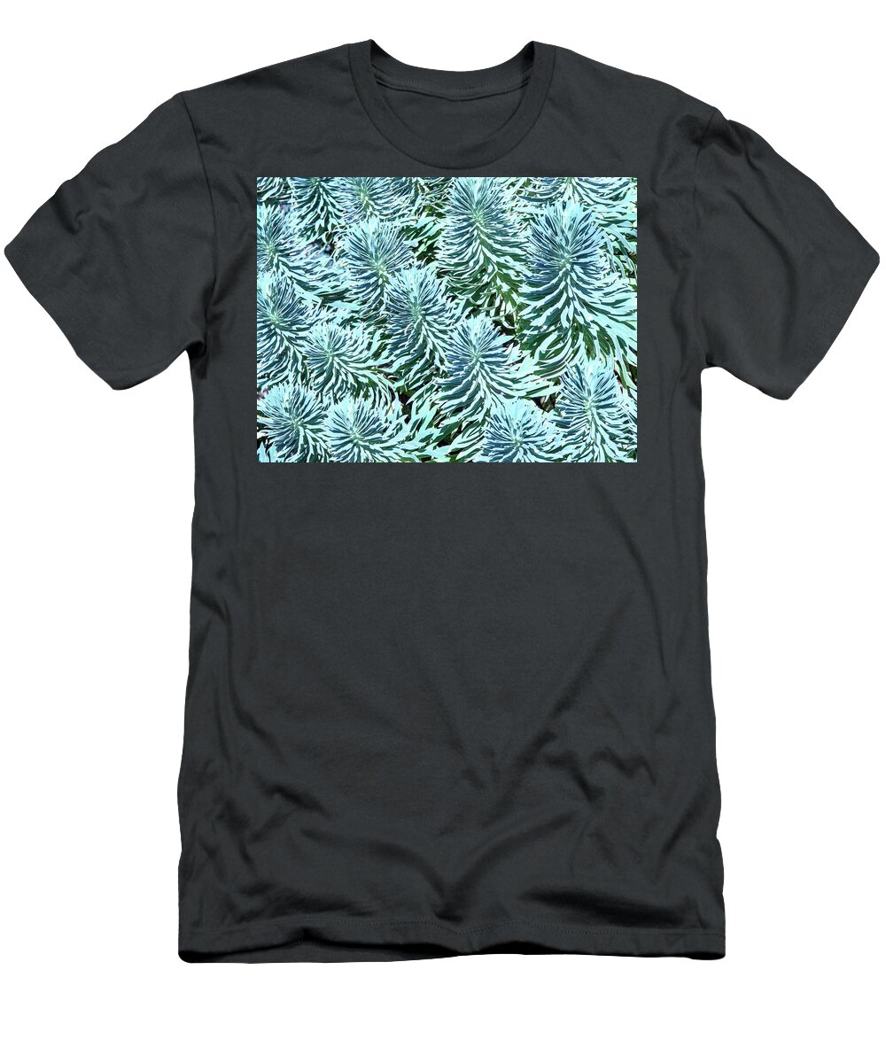 Pacific Northwest T-Shirt featuring the digital art Plant Patterns In Blue by David Desautel