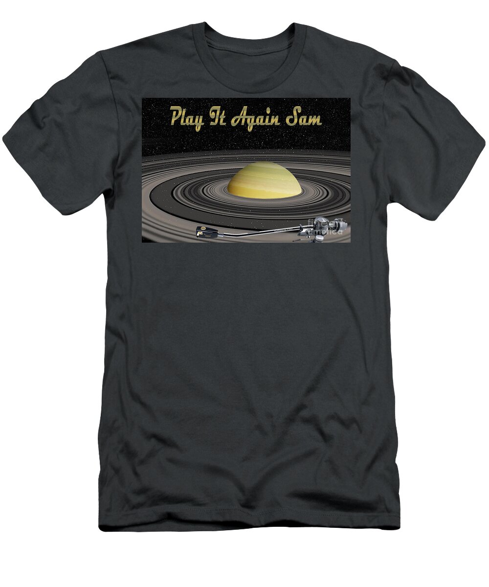 Saturn T-Shirt featuring the digital art Play It Again Sam by Ignatius Graffeo