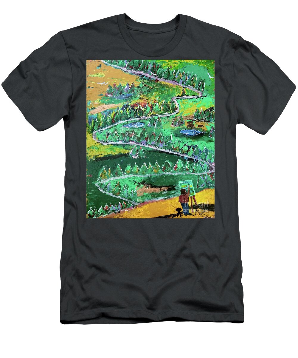  T-Shirt featuring the painting Plein Air Painter by Mark SanSouci