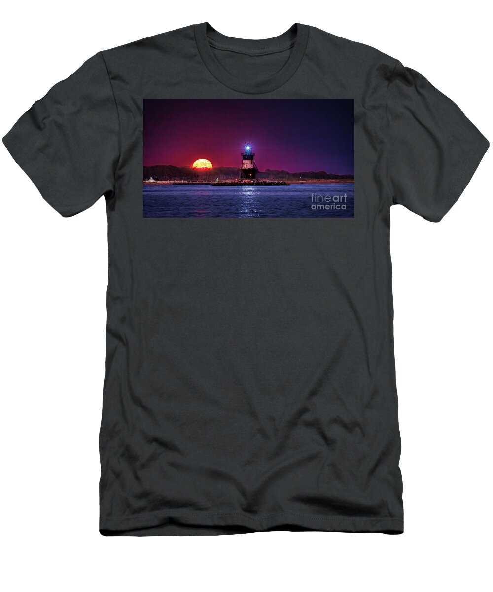 Beaver Moon T-Shirt featuring the photograph Plum Island Moonrise by Sean Mills