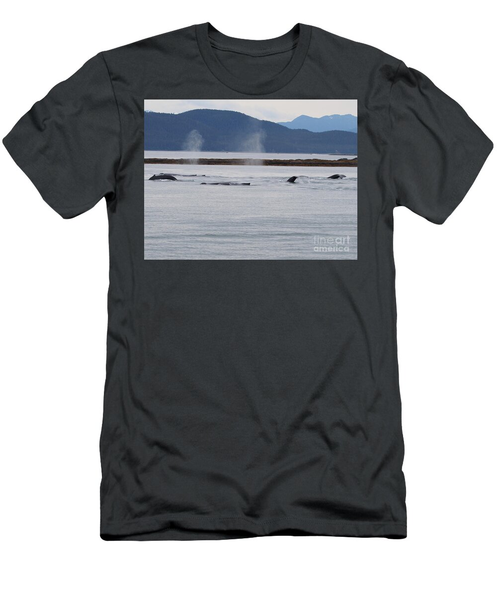 Whale T-Shirt featuring the photograph Pod of Whales by Adrienne Franklin