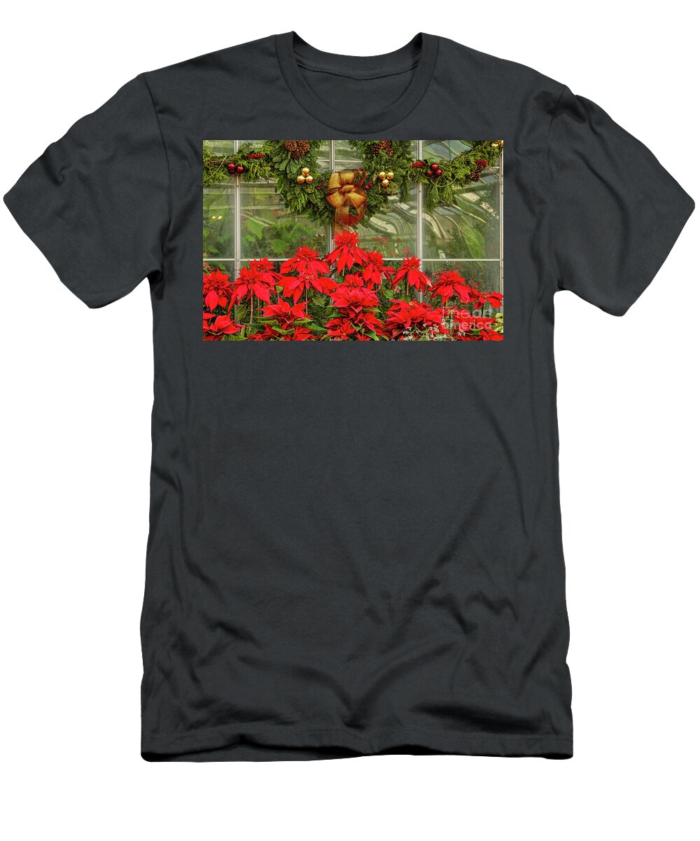 Centennial Greenhouse T-Shirt featuring the photograph Poinsettia Palace by Marilyn Cornwell