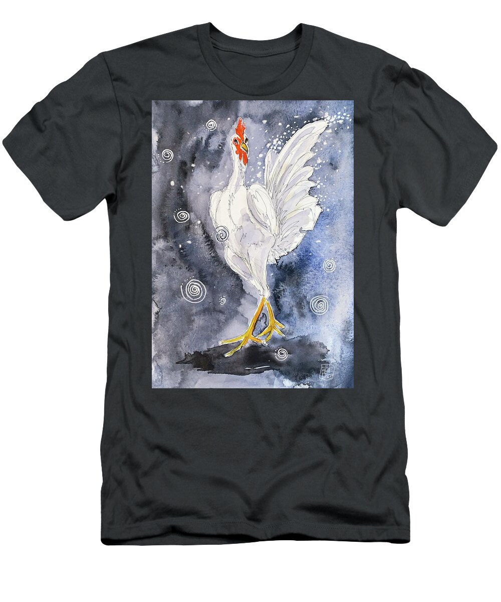 Pollo T-Shirt featuring the painting Pollo Milonguero by Zelda Tessadori