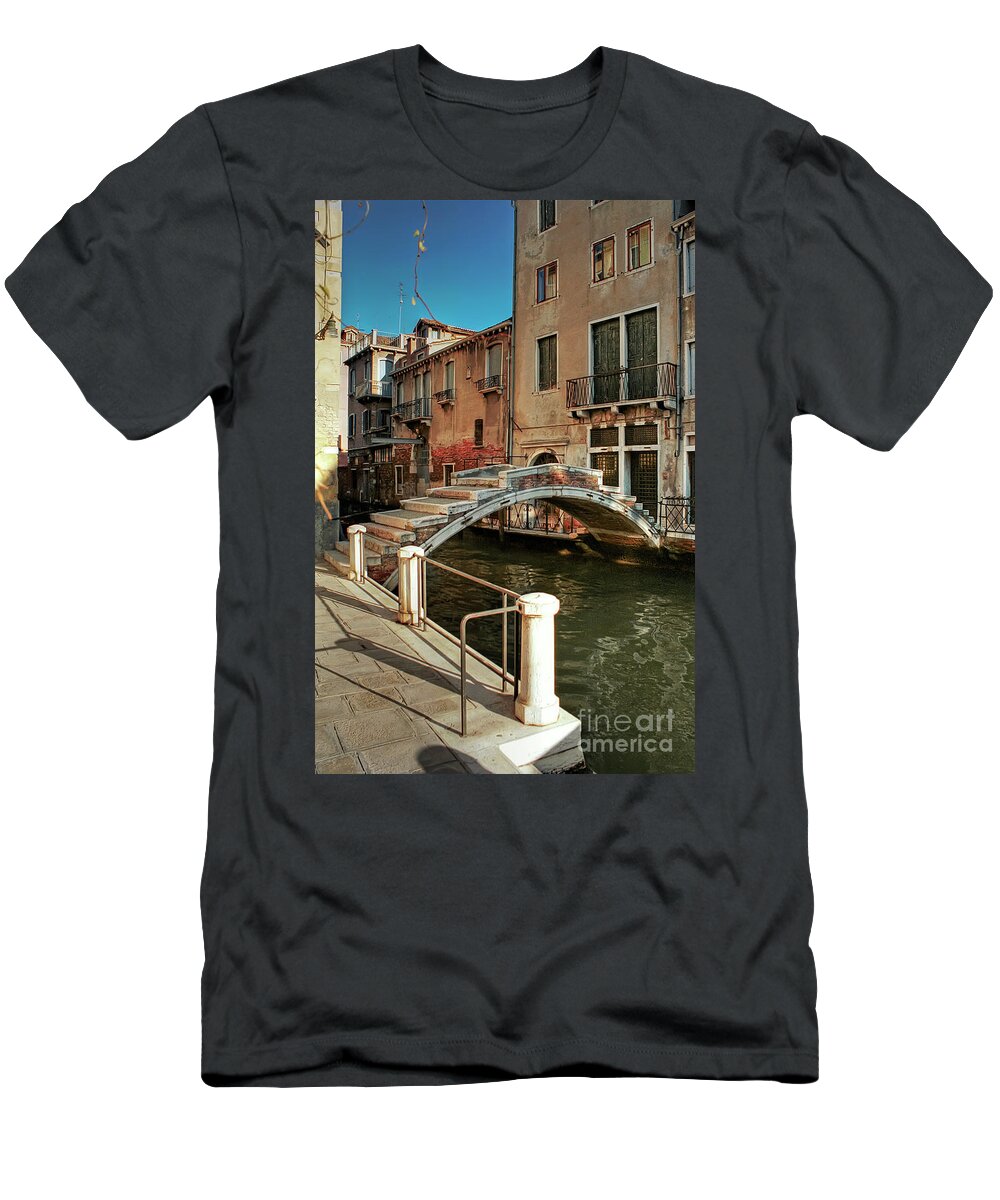 Boat T-Shirt featuring the photograph Ponte Chiodo Nail Bridge - Venice - Italy by Paolo Signorini