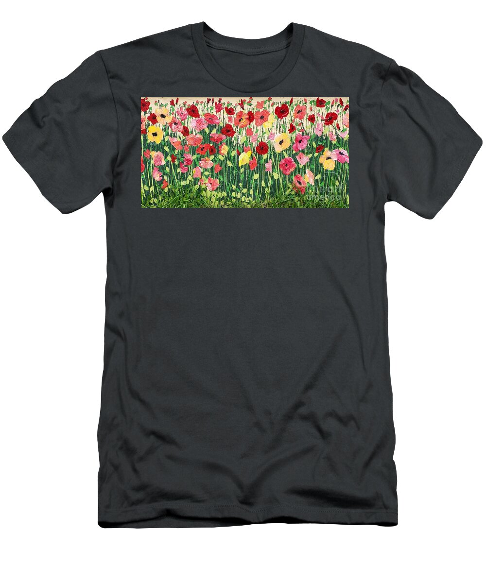 Mural T-Shirt featuring the painting Poppies mural by Merana Cadorette