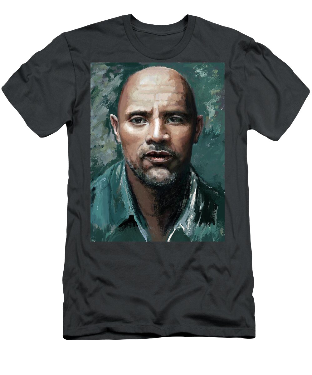 Man T-Shirt featuring the painting Portrait of a Man by Portraits By NC