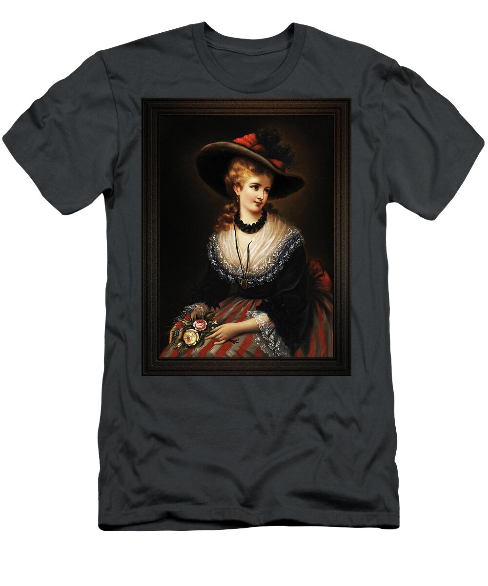 Portrait Of A Noble Woman T-Shirt featuring the painting Portrait Of A Noble Woman by Alois Eckhardt by Rolando Burbon