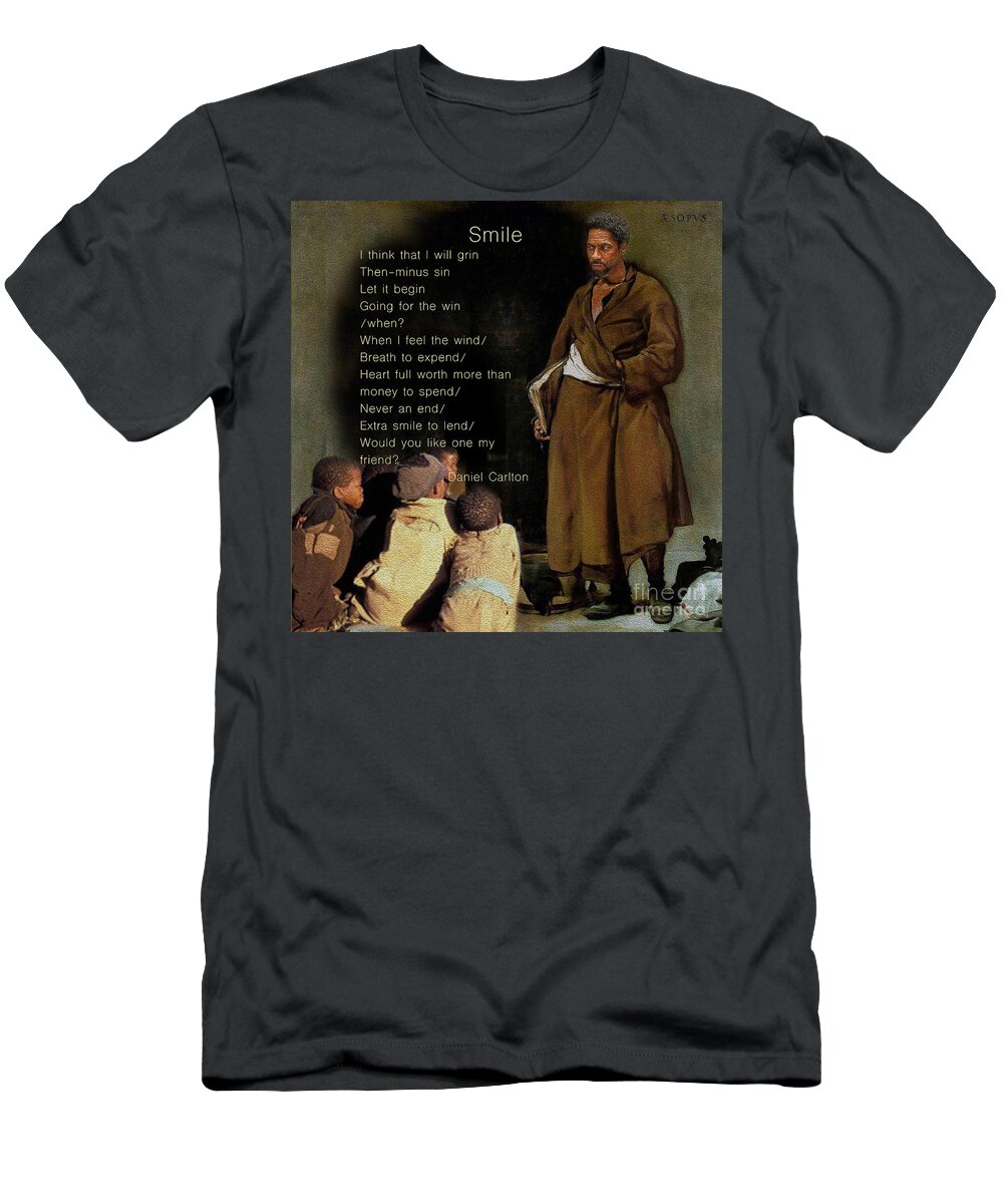 Zuzugraphics T-Shirt featuring the digital art Portrait of a Story Teller by Diego Taborda