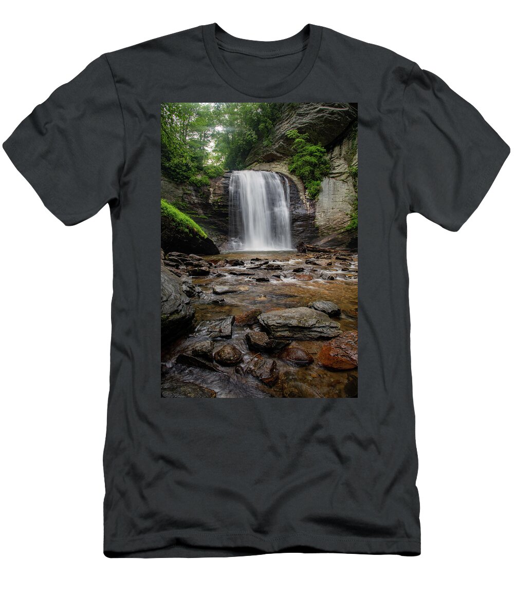 Blue Ridge Parkway T-Shirt featuring the photograph Portrait of Looking Glass Falls by Robert J Wagner