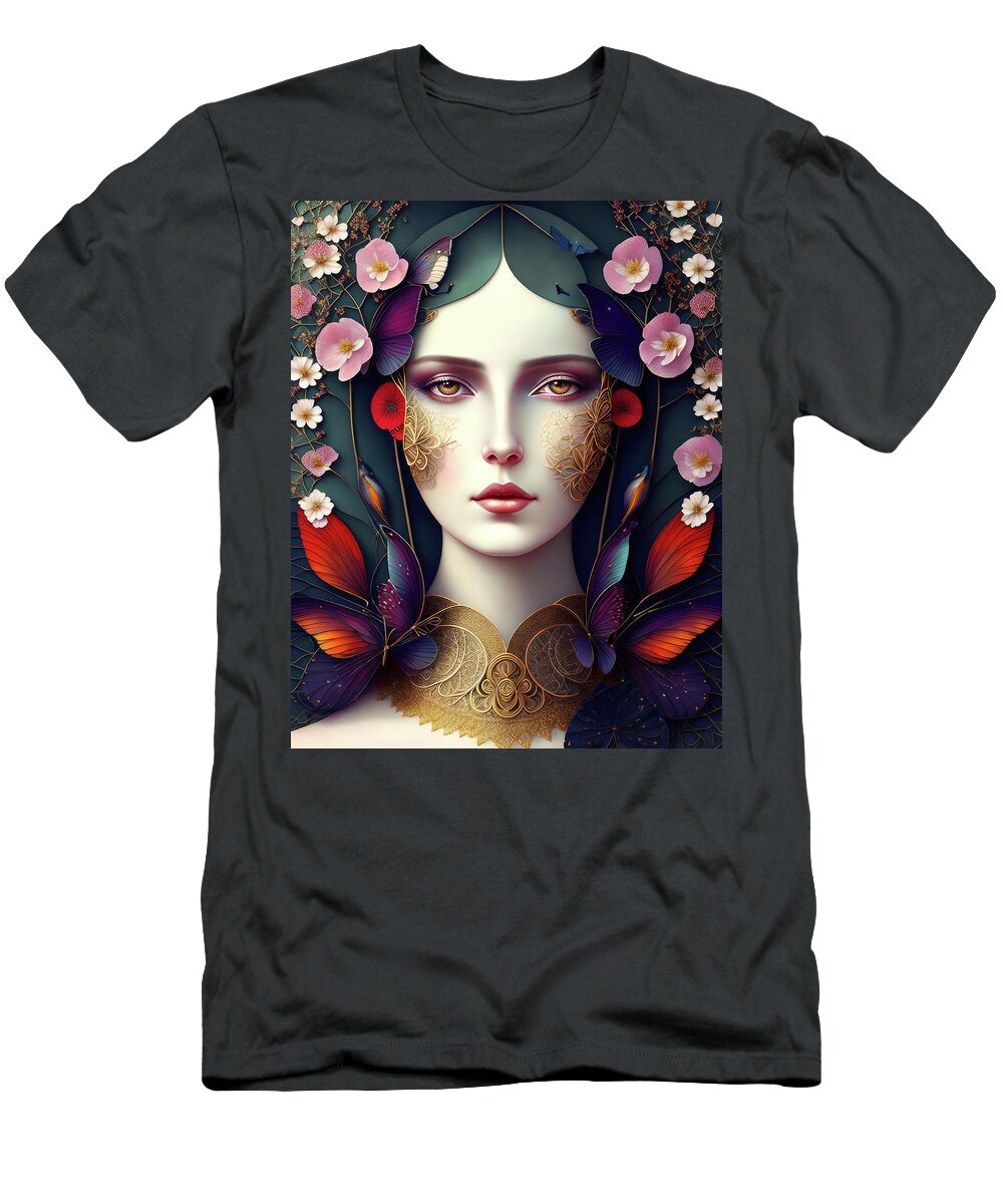 Spring T-Shirt featuring the painting Portrait of Spring by Bob Orsillo