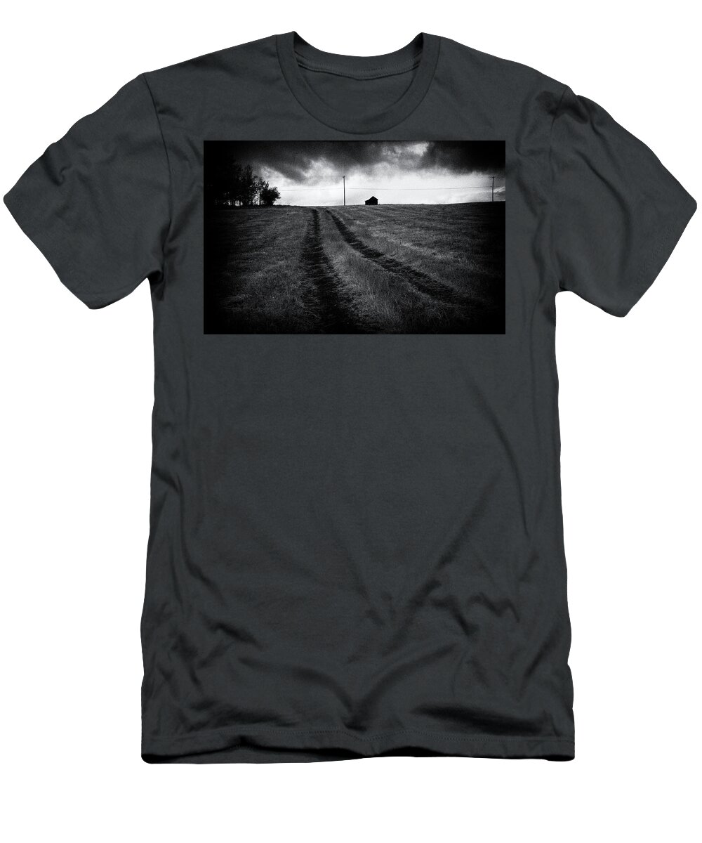 Black And White T-Shirt featuring the photograph Prairie Storm by Theresa Tahara