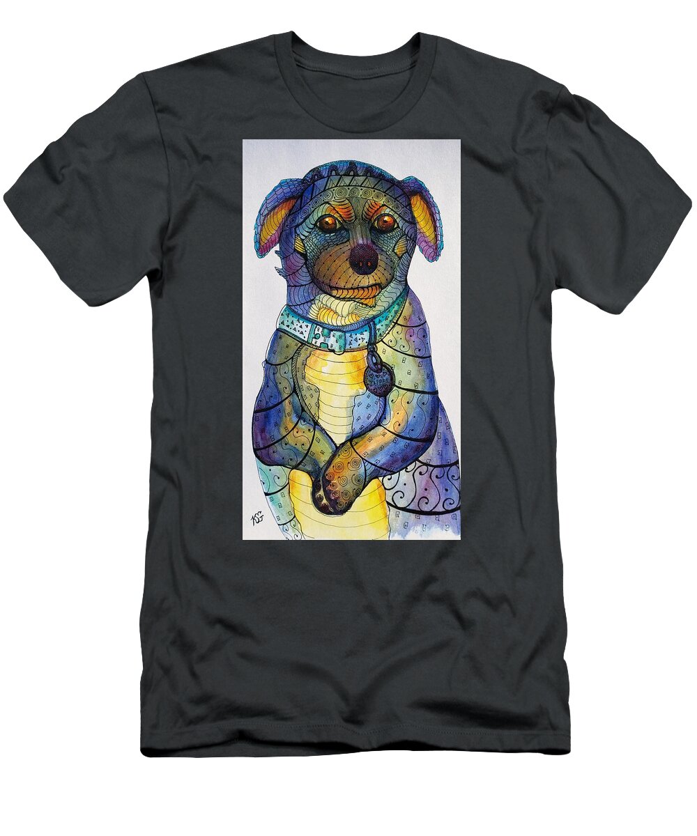 Prayer T-Shirt featuring the painting Pray For Those in Need by Kim Shuckhart Gunns