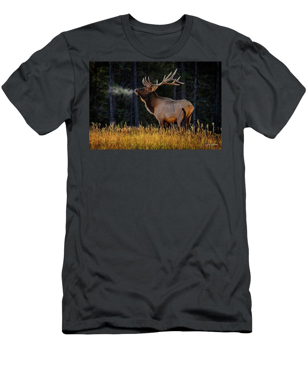 Gary Johnson T-Shirt featuring the photograph Proud Bull Elk by Gary Johnson