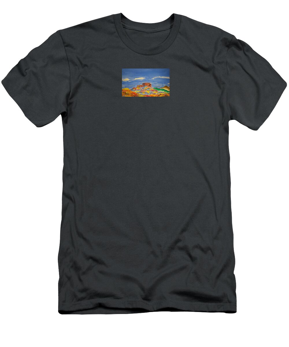 Watercolor T-Shirt featuring the painting Pueblo of Lore by John Klobucher