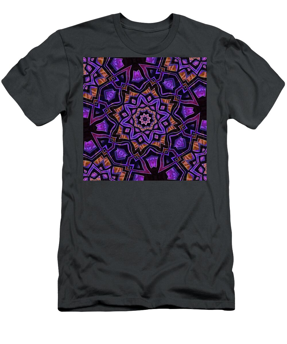 Mandala T-Shirt featuring the digital art Purple Canon #2 by Dave Turner