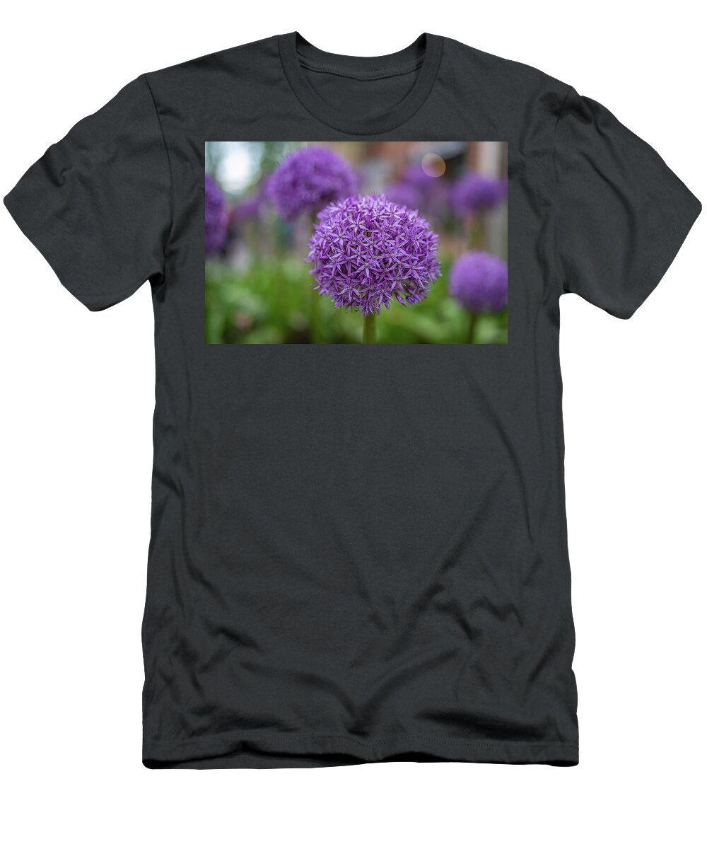 Njk T-Shirt featuring the photograph Purple Flower Ball by Noah Katz