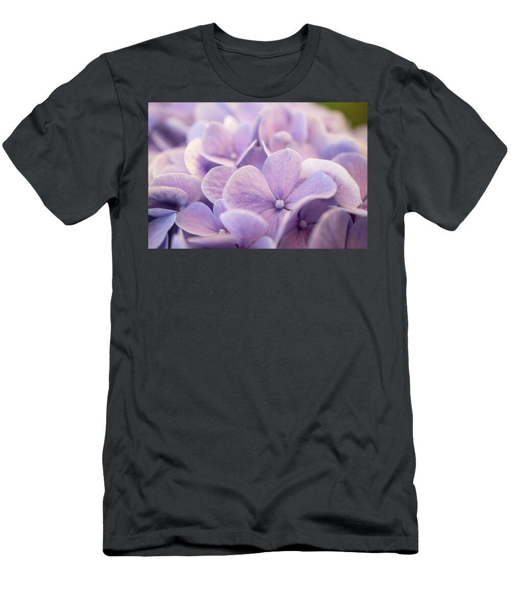 Purple Hydrangea T-Shirt featuring the photograph Purple hydrangea by Lilia S