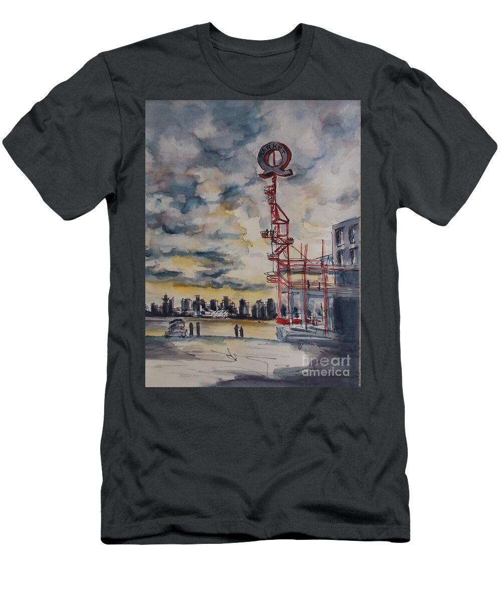 Clouds T-Shirt featuring the drawing Quay the Sunshine by Sonia Mocnik