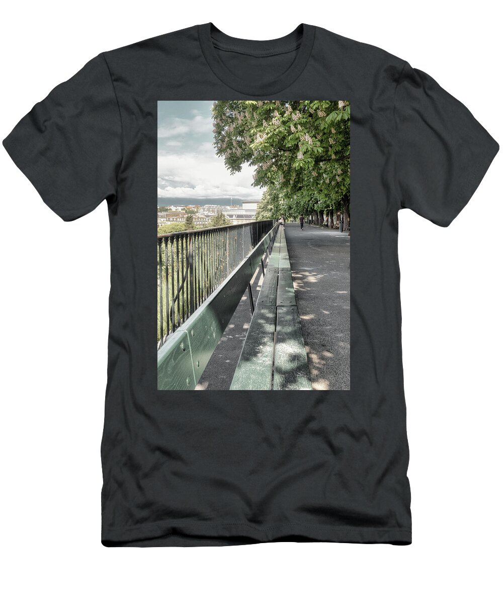Geneva T-Shirt featuring the photograph Quiet Charm of the Promenade de la Treille in Geneva by Benoit Bruchez