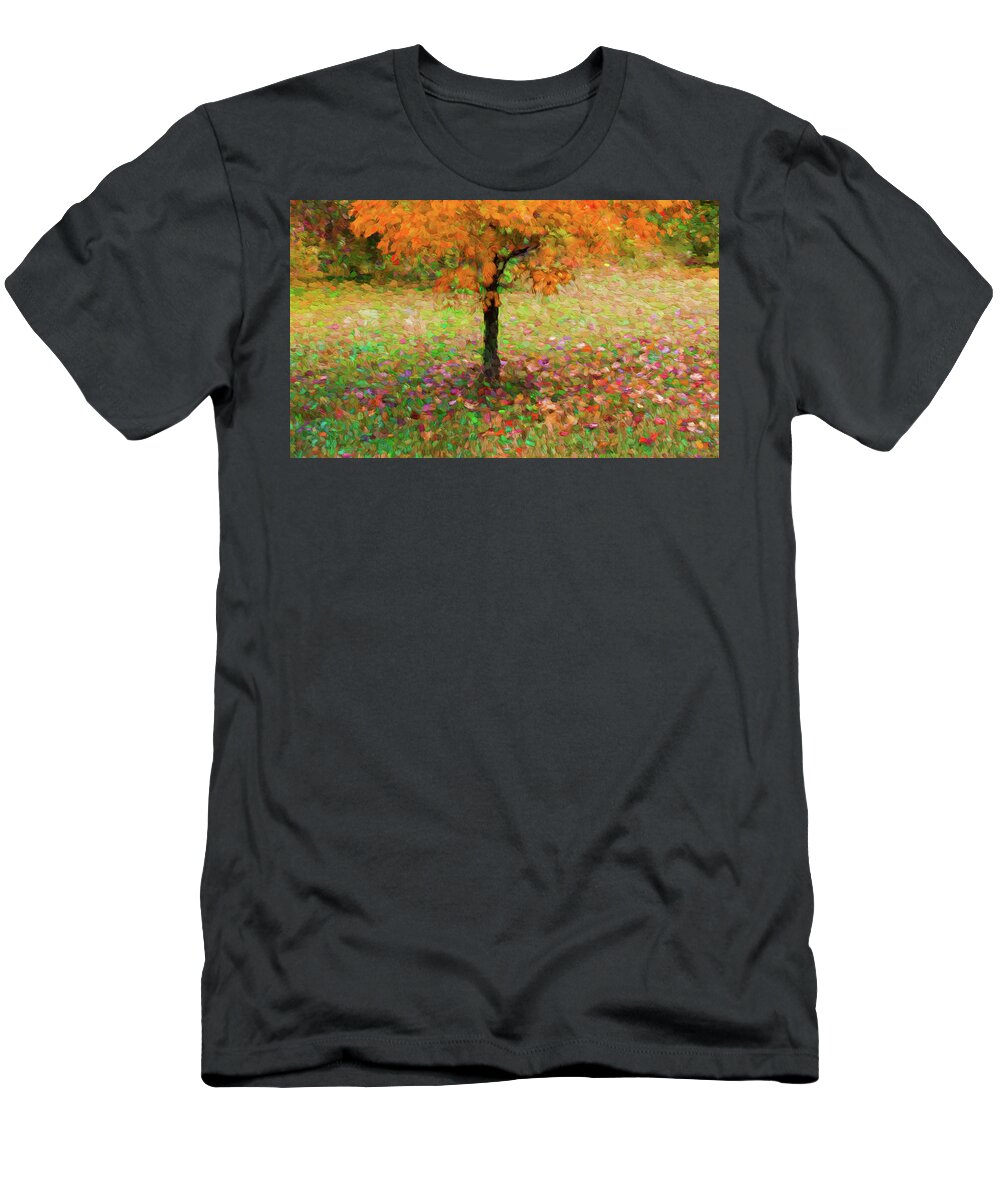 Fall Colors T-Shirt featuring the digital art Rainbow Tree Impression by Kevin Lane