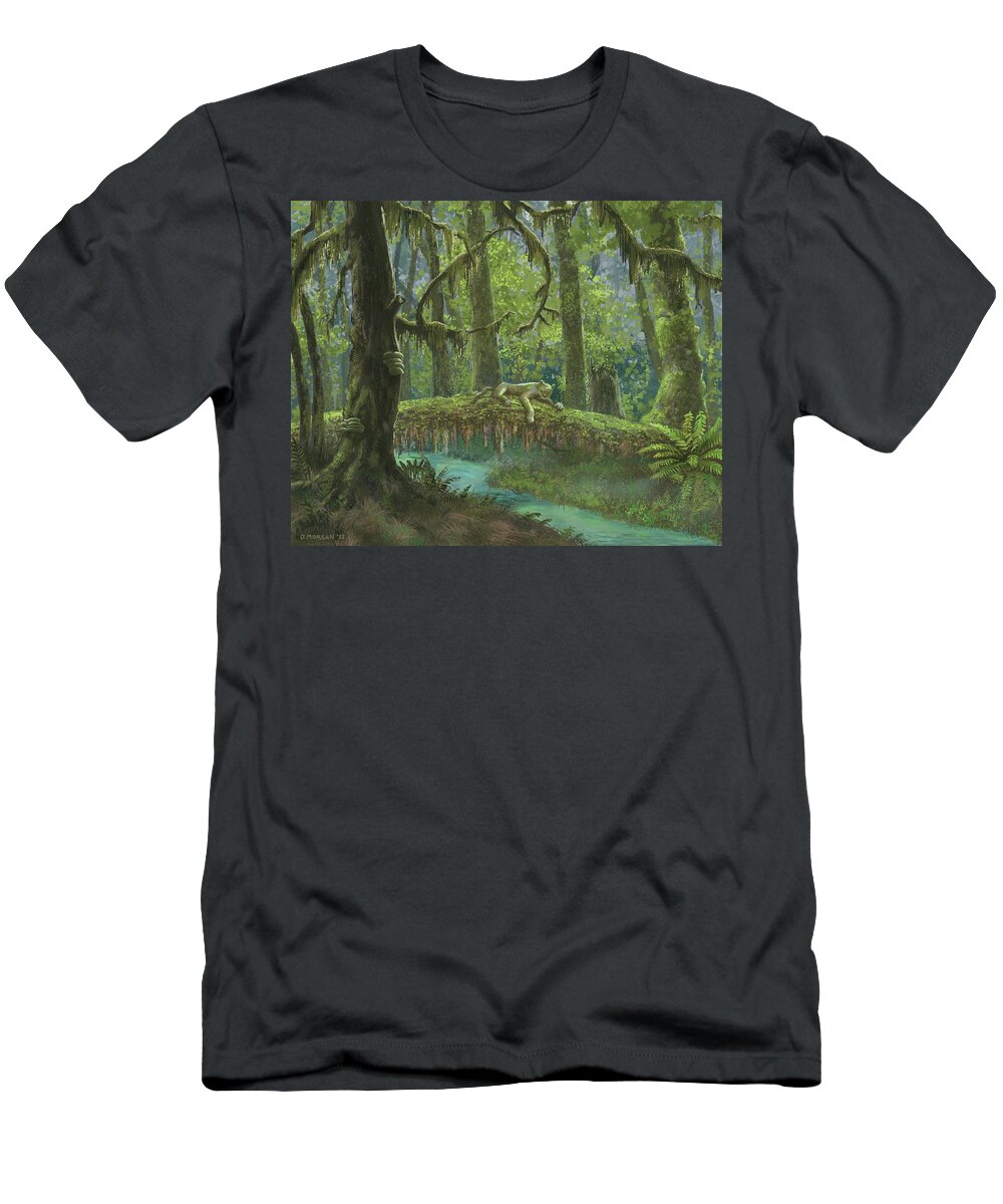 Rainforest T-Shirt featuring the painting Rainforest Afternoon by Don Morgan