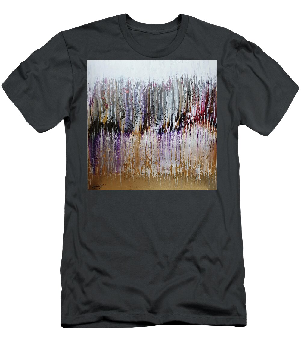 Square T-Shirt featuring the painting Rainy Day by Themayart