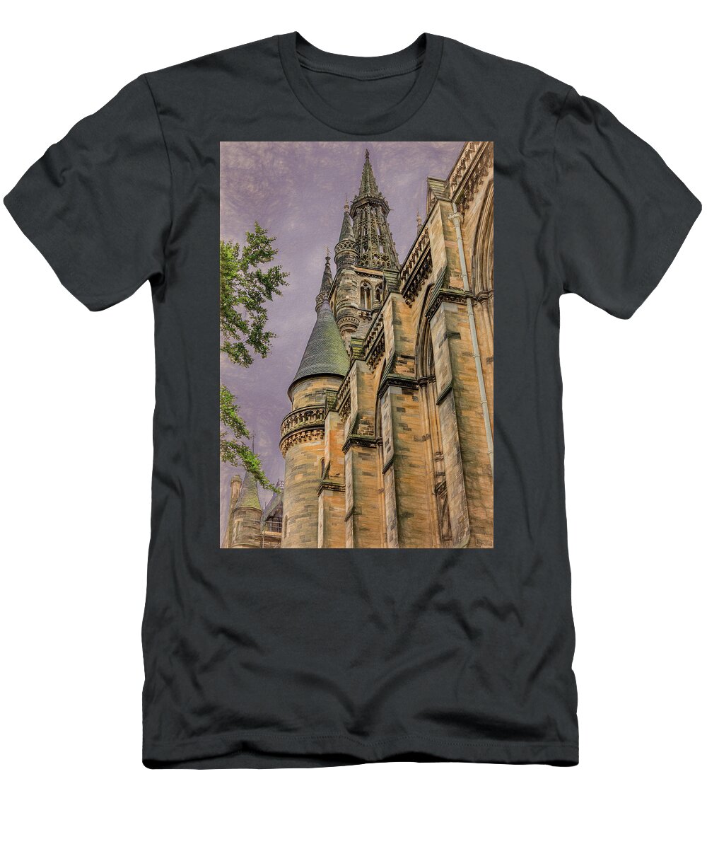 Glasgow T-Shirt featuring the photograph Reaching New Heights in Glasgow by Marcy Wielfaert