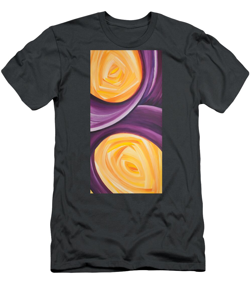 Reciprocity T-Shirt featuring the painting Reciprocity - Vertical by Ginny Gaura